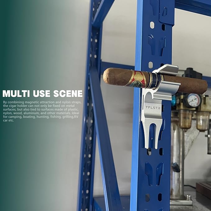 2-Pack Magnetic Sticks Holder for Golf Cart & Turf Divot Tools Anti-Loss Shining Aluminum Alloy 4-Point Strong Magnetic Lock Sponge Pads Protection CNC machined Fits 30-70 Ring (SILVER)
