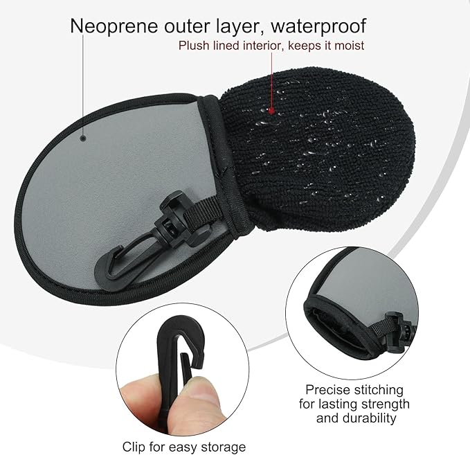 PATIKIL Golf Ball Washer Pouch, Portable Golf Balls Cleaner Pocket Bag with Hanging Clip for Golf Exercise