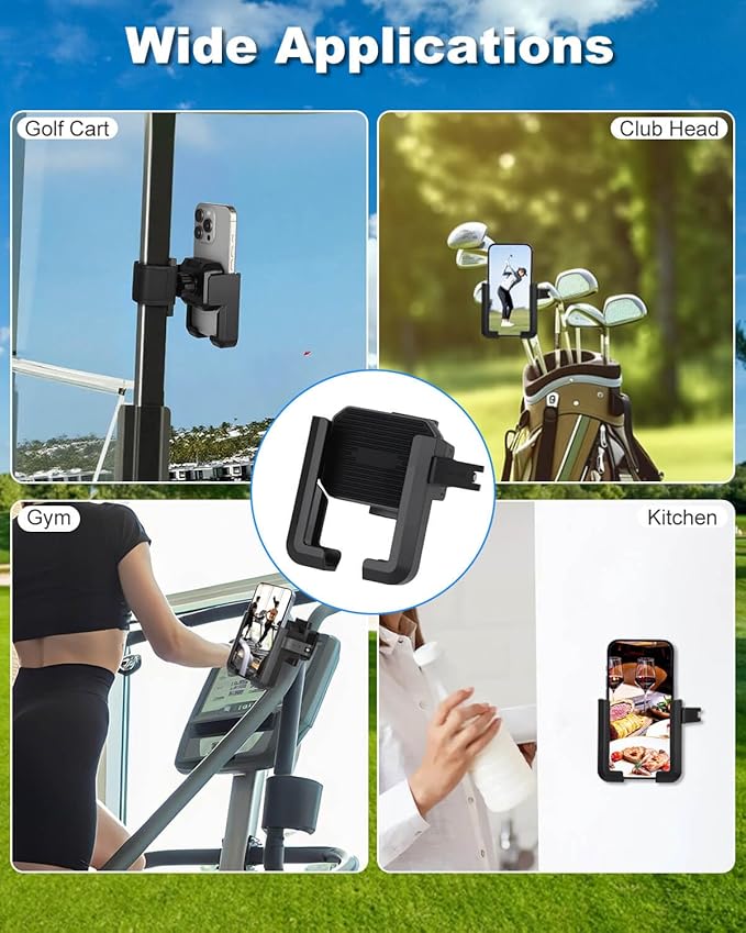 Golf Cart Phone Holder Mount Magnetic, Golf Cart Phone Caddy Compatible with iPhone/Galaxy/Google Pixel/Motorola Fit EZGO/Club Car/Yamaha/ICON/Zone