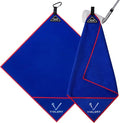 Magnetic Golf Towel for Bag 18" x 18" with Clip Exclusive Cleaning Pocket Microfiber Waffle Ultra Absorbent Club Ball Cleaner Essential Golf Accessories and Gifts for Men Women(Blue 1 Pack)