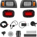 VEVOR Golf Cart Light Kit, 12 Volt, Street Legal LED Headlight and Taillight Kit with Wiring Harness, Turn Signals, Hazard Light, Switch Horn, Brake Pad, Zip Ties, ABS Housing, for Club Car DS 1993-Up