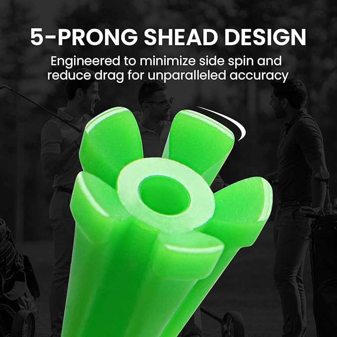 FINGER TEN Golf Tees Plastic Unbreakable Easy to Find Bulk Value 500 Count, 2 3/4 3 1/4 Inch Stable Tee Driving Range Reduce Friction, Green Red White USA Flag Practice
