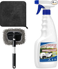 4 Pcs Golf Cart Cleaner Kit, Golf Cart Body Windshield Polish Cleaner with Cleaning Brush Towels, Removes Hard Water Stains, Battery Acid, Grease, Lubricates & Rust Proofs
