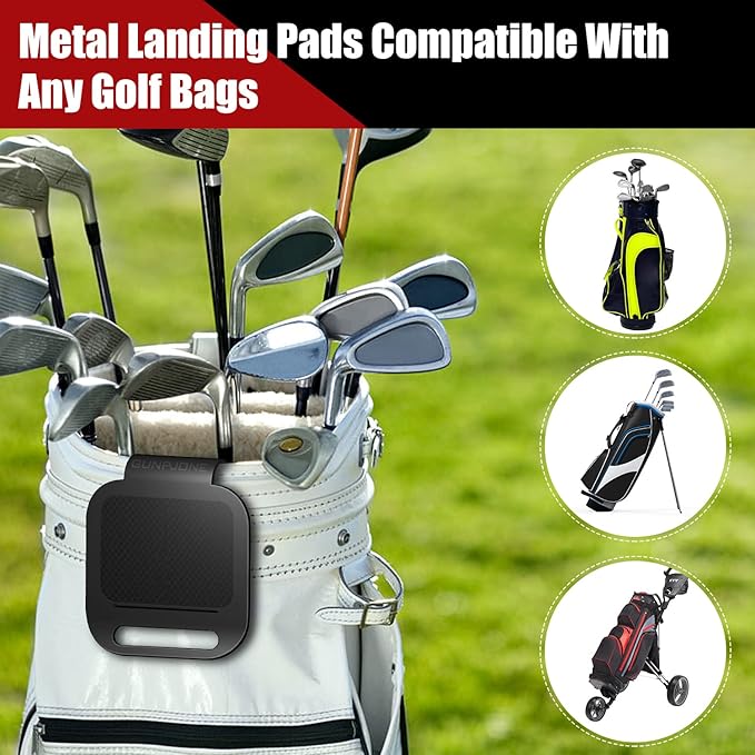3Pcs Golf Magnetic Landing Pad, Magnetic Golf Towels, Magnetic Rangefinder Strap, Magnetic Golf Bag Accessories for Men or Women, Golf Gifts for Golfing-Essential