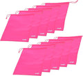 Cosmos 10 Pcs Travel Shoe Bags Shoe Organizer Pouch Storage String Bags for Travel Trip Carrying Packing, Dust-proof Non-Woven Fabric in Drawstring, 13.75" x 11" (Hot Pink)