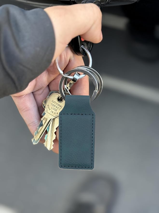 LaserGram Rectangle Keychain, Disc Golf, Personalized Engraving Included