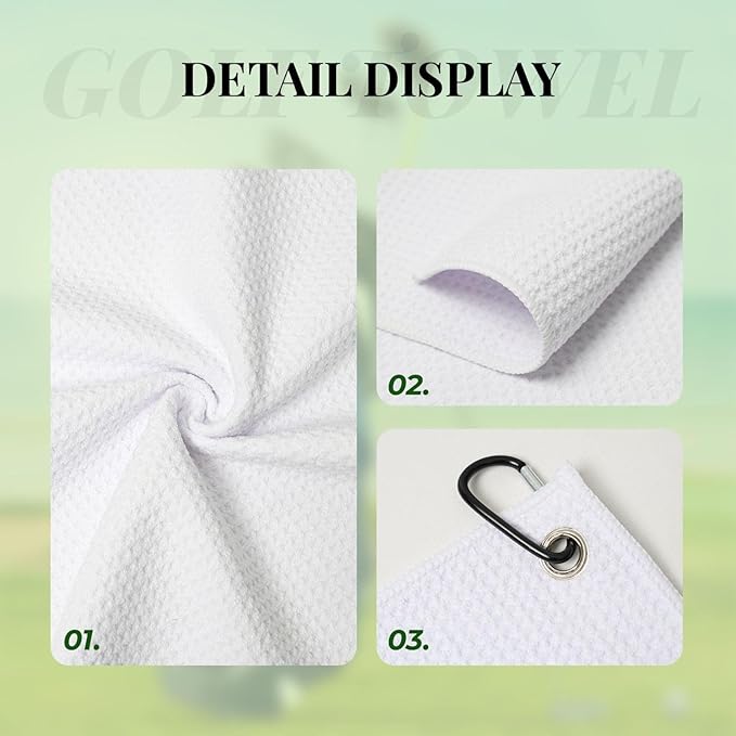 Chocolate & Nuts Golf Towel Waffle Microfiber with Hook Detachable Clip 24x16in