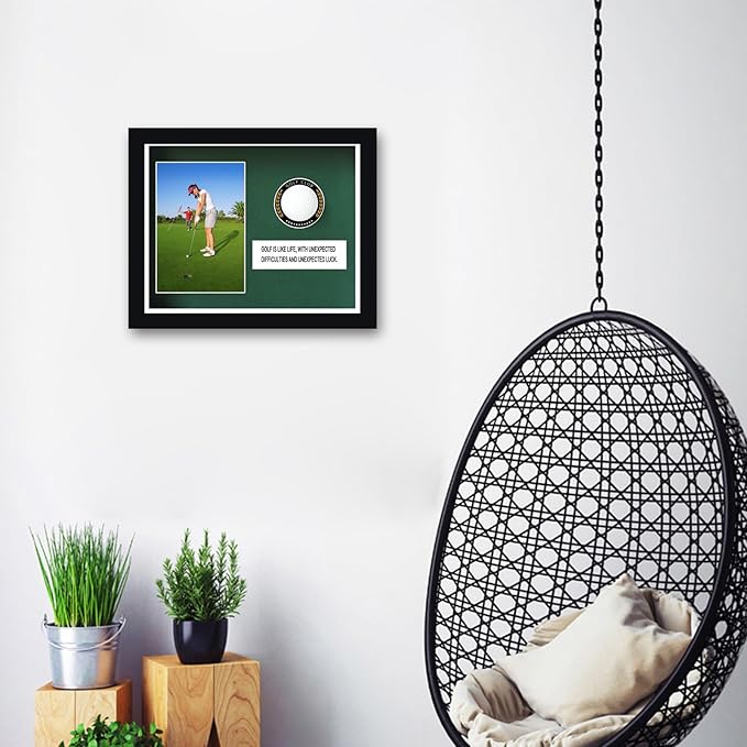 Golf Ball Case,Golf Ball Display Case,Golf Ball Holder Displaygolf Ball Display case Single,Golf Ball Holder Gift for Golf Enthusiasts,Golf Ball DisplayRackCabinet withGlass Door,with 4x6 Photo Frame