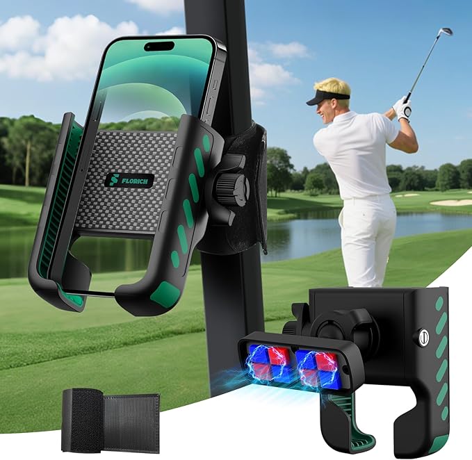 FLORICH Golf Cart Phone Holder Mount Magnetic Phone Holder Compatible with EZGO/Club Car/Yamaha, Ultra Strength 52 Magnet Cell Phone Caddy Compatible with iPhone/Galaxy/Google Pixel