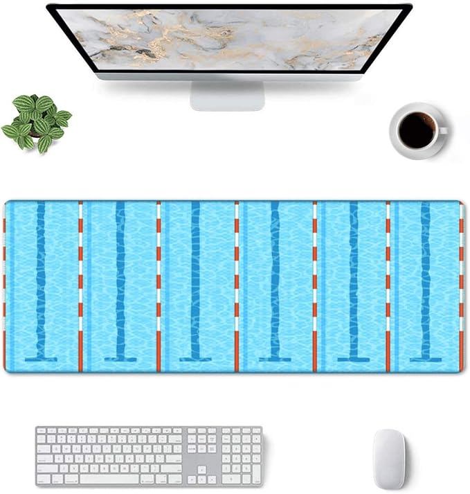 Swimming Pool Mouse Pad, Large Big Gaming Mouse Pad Desk Pad, Mousepad with Non-Slip Rubber Base, Extended XXL Mouse Mat for Computer Laptop Office Accessories
