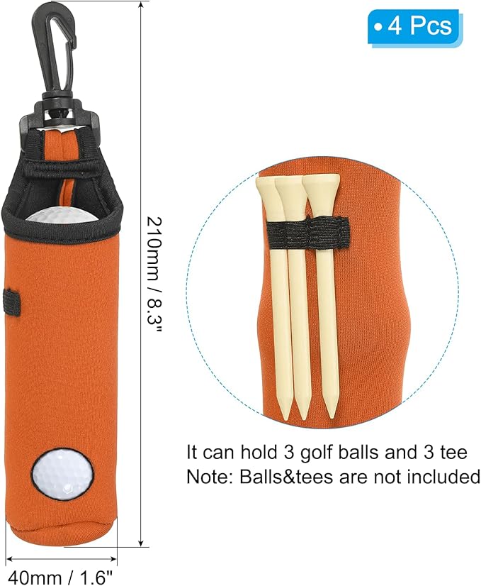 PATIKIL Golf Ball Carry Bag Golf Tee Holder Pouch Portable Neoprene Golf Ball Holder with Clip for Men and Women
