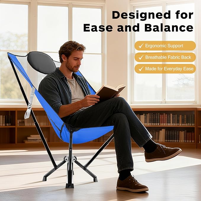 High-Back Folding Chair for Indoor & Outdoor Use — Comfortable Support, Easy Setup, Portable Chair for Home, Patio, Camping & Relaxation