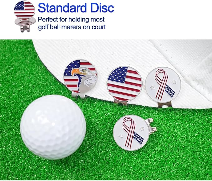 8 Pack Golf Ball Markers with Magnetic Hat Clips Value Sets - Removable Attaches Easily to Golf Cap Premium Gifts，Golf Ball Markers with Hat Clips Sets for Men Women Golfer