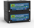 12V 170Ah LiFePO4 Battery with 200A BMS | 2560W Peak Power | 44lbs Lightweight | 15,000 Cycles | for RV/Marine/Solar – 2X Capacity vs 100Ah Lead Acid (2PCS 12V 170Ah)