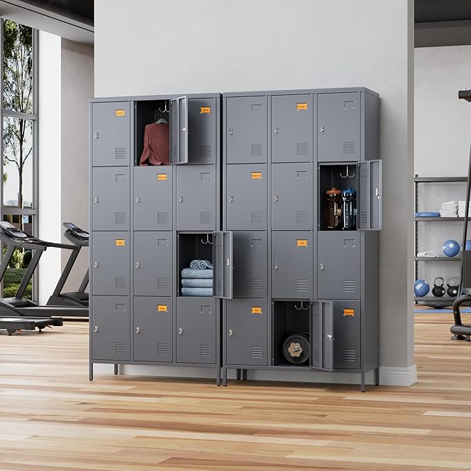 METAN Metal Locker for School Office Gym Bedroom, 12 Doors Steel Storage Locker Cabinet for Employees, Industrial Storage Locker, Assembly Required,Dark Gray
