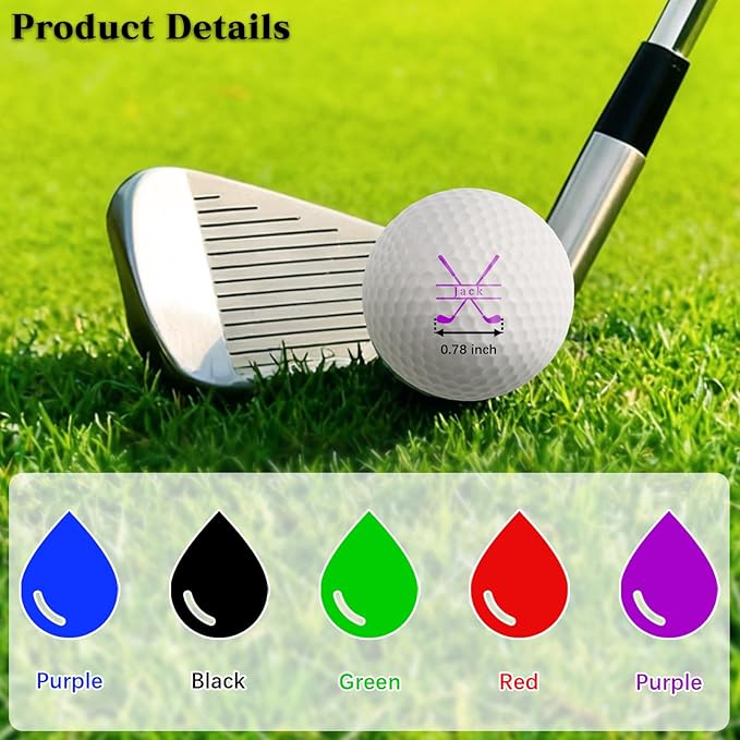 QYH Golf Ball Stamp Personalized - Custom Name Golf Ball Marker Stamp 5 Color Options Christmas Father's Birthday Gift Golf Accessories for Men