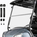 Golf Cart Foldable Windshield 3/16" (5MM) Thicken Only Fits Club Car Precedent 2004+, Tempo 2017+, Onward 2017+, 1"×1" Struts Rail Front Folding Acrylic Windshield Replacement - Clear