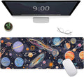 Celestial Large Gaming Mouse Pad,Space Planets Desk Mat,31.5x11.8x0.12in Extended Non-Slip Rubber Starry Sky Mousepad,Computer Deskmat Gifts,Laptop Mice Pads Decor for Home Office