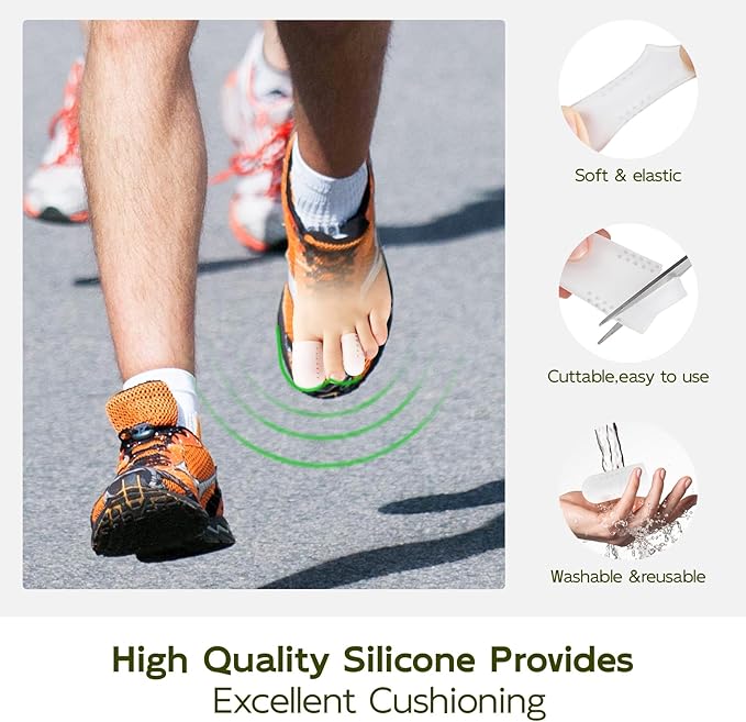 Bukihome 16 PCS Toe Protectors, Silicone Toe Caps Toe Sleeve Protectors, Prevent Pain Relief for Corns, Blisters and Ingrown Toenails，Great for Running, Walking, Stop Toe Pain(16 S) [Upgrade]
