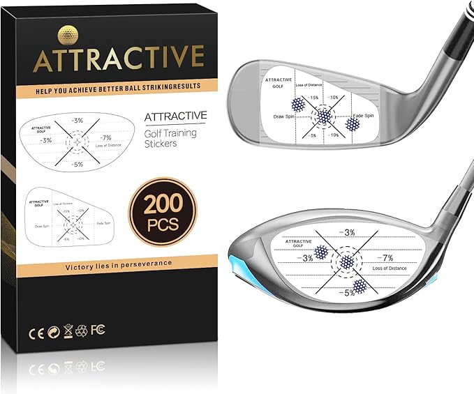 ATTRACTIVE Golf Impact Tape Set, Club Impact Stickers for Golf Clubs, Self-Teaching Sweet Spot and Consistency Analysis, Useful Training Aid Improve Swing Accuracy