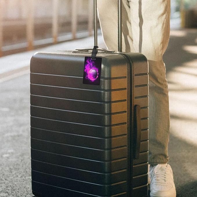 Pink Flame Golf Luggage Tag Suitcase Identify Labels Personalized Travel Bag Tag 2.5X4.1Inch