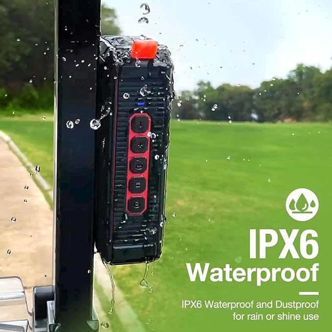 Pro Portable Magnetic Bluetooth Golf Speaker Wireless Waterproof IPX6/Shockproof 3rd Generation Magnetic Golf Speakers for Golf Cart 24Hour Battery Golf Accessories Golf Gifts(TWS & SD Card function)