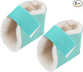 2 Pcs Heel Protectors for Pressure Sores Sheepskin Heel Pads Soft Foot Cushions Pad Protectors Adjustable Foot Pillows with Securing Strap for Bed Sore Ankle Ulcers(Teal)