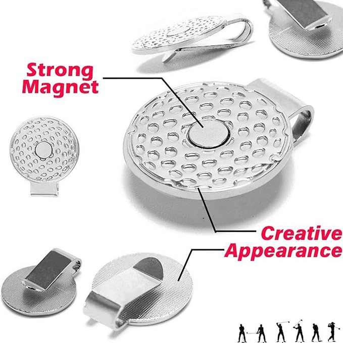 Jebor Golf Ball Markers with Hat Clips and Storage Box Value Sets for Men Women Golfer, Removable Attaches Easily to Golf Cap Premium Gifts Golf Ball Marker hat Clip