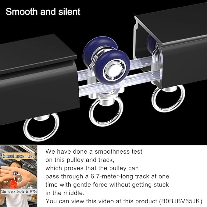 Aluminum Alloy Silent Curtain Tracks Ceiling Or Wall Mounted Curtain Rail Drapes Rail Room Dividers Sliding Curtain Rail (black, 3.5m)