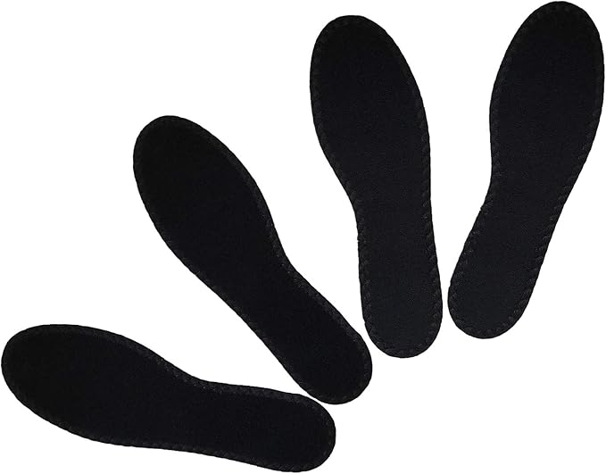 Happystep Cotton Terry Cloth Insoles, Barefoot Shoe Inserts, Sweat Absorption, Odor Control, Moisture-Wicking, Washable and Reusable, Zero Drop Shoe Insoles, 2 Pairs of Black (Women Size 10)