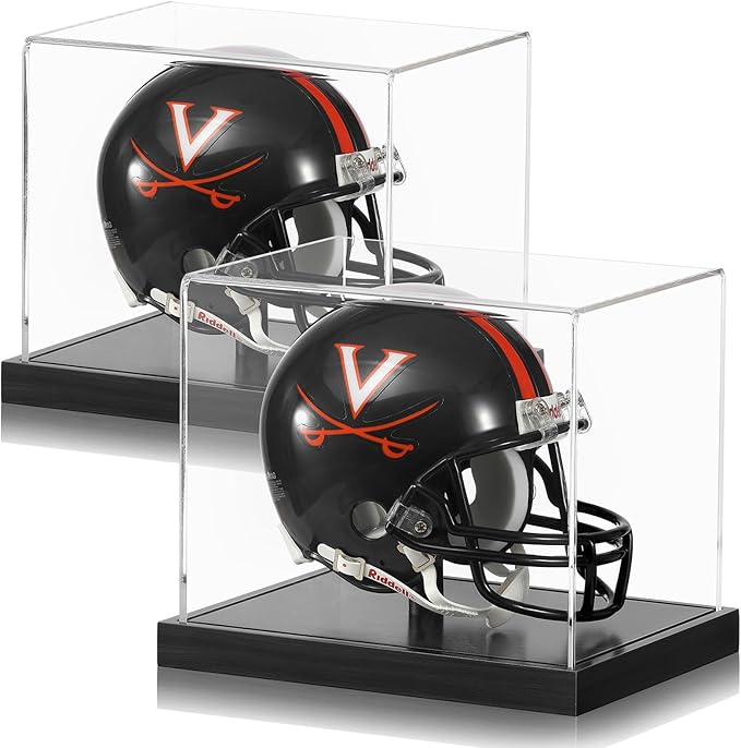 Clear Acrylic Mini Helmet Display Case, Protective Sports Memorabilia Storage Box