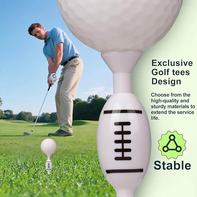 Plastic Golf Tees, Pack of 25, for Height Consistency, Excellent Durability and Stability Tees, Golf Gift for Men Women and Children, Golf Accessories