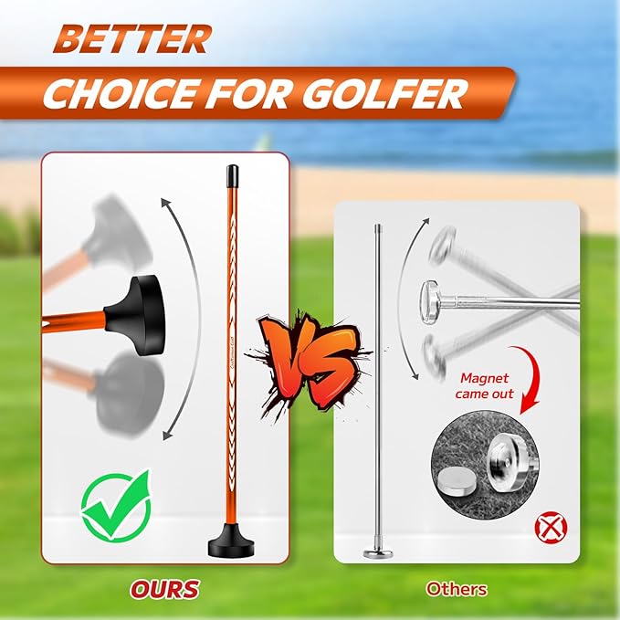 CRAFTSMAN GOLF Club Face Magnet Alignment Tool for Aiming, Golf Magnetic Alignment Sticks Rods for Golf Training Aid Face Pointer 10"