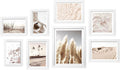 ArtbyHannah Gallery Wall Frame Set, 8 Pack Picture Frames Collage Wall Art Decor with Neutral Pampas Grass for Bedroom, Assorted Size Including 8"x10", 5"x7", 4"x6", 6"x6"(White Frame,Small)