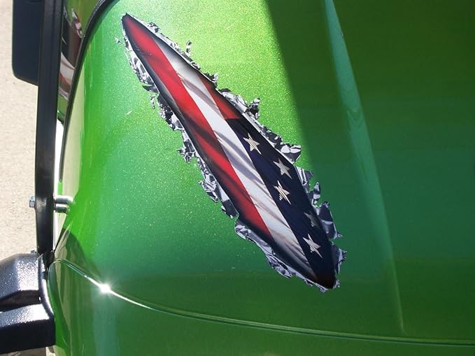 Ripped Metal Graphics Decal Set for Golf Carts, Fits EZGO, Club Car, Yamaha (American Flag)