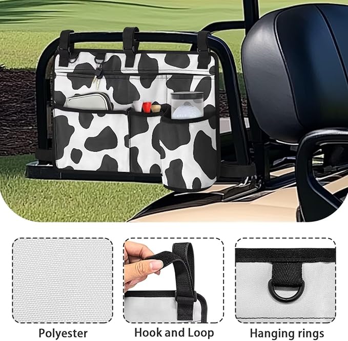 Golf Cart Rear Seat Organizer Storage Bag Large Capacity Golf Cart Accessory for Club Car, Wheelchair and Walker