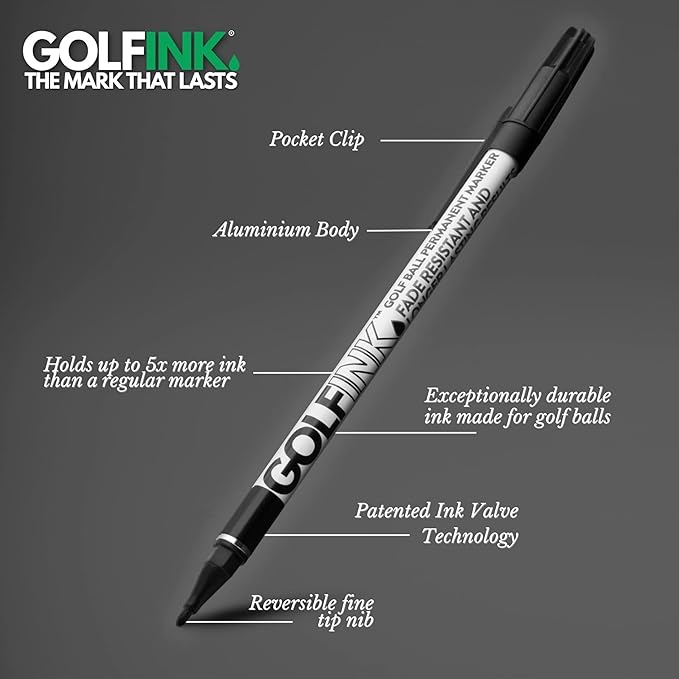 Flightpath GolfInk Marker Pens – Smudge-Free Tour Compliant Markers – Fine Tip, Leakproof Ink for Clean Golf Ball Identification or Liner Stencils – Long-Lasting, Permanent – 2 Pack (Blue)