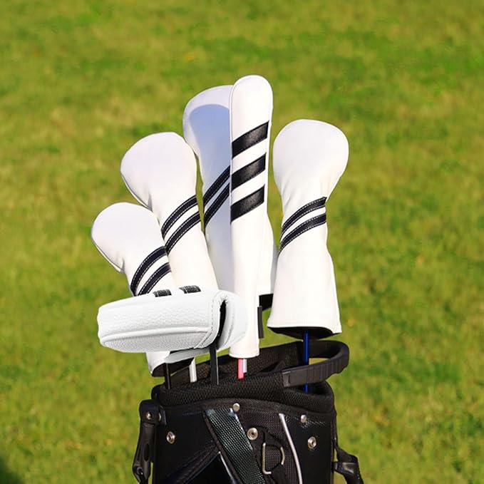 5Pcs Golf Head Covers Set for Driver, Fairway, Hybrid & Mallet Putter Cover with Magnetic Closure