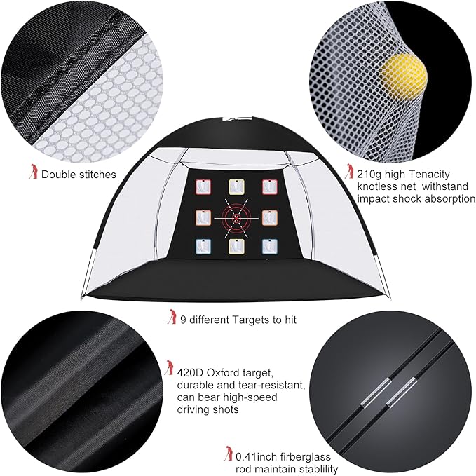 Golf Net, 10 x 7ft Backyard Practice net, Golf Hitting,Driving Net with mat for Indoor/Outdoor