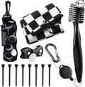 Liliful 12 Pcs Golf Accessories Kit, Include Golf Ball Bag with Hook Towel Tees Magnetic Ball Marker Divot Tool Cleaner Brush for Women Man Gifts
