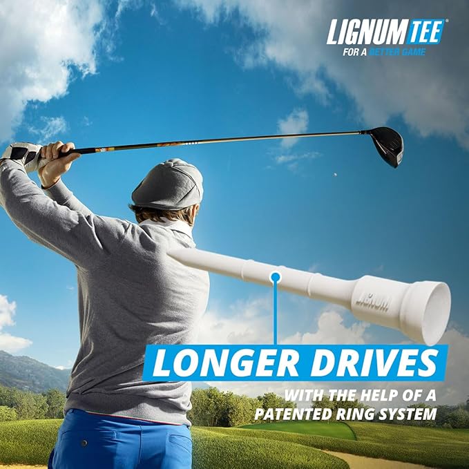 LIGNUM Tee - Classic Golf Tees - Sports Golf Tees - Anti Spin Head, Bio-Based Micro Wood, 50x Durable