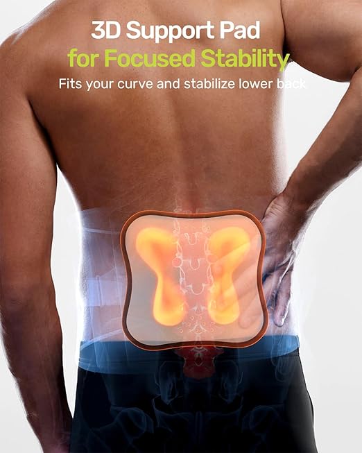 Lower Back Brace for Women, Back Belt Support for Men with 8 Stays, Soft Lumbar Support with Full Protection, Orange Size L