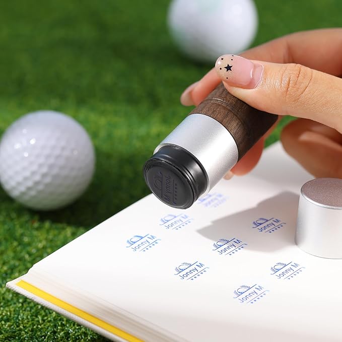 Golf Ball Stamp Personalized Marker - Premium Metal Custom Golf Ball Stamp - Quick-Dry Ink Monogram Identifier - Unique Golfing Accessories Gifts for Men Dad