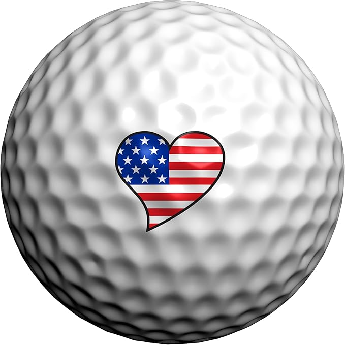 Golfdotz - USGA Rule Conforming Novelty Golf Ball Markers, Golf Ball Stickers for Marking Balls, No More Smearing from Stamps, Gifts for Golfers, Dads, and Retirees, (USA Collection; 32-Count)