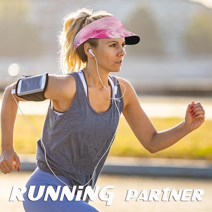 Sun Visor Hat Men Women for Sun Protection Running Fishing Tennis Golf Pink