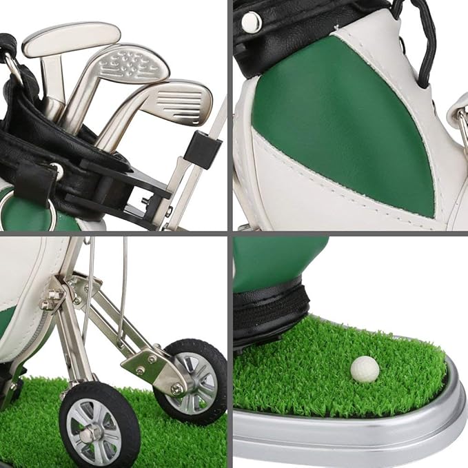 Golf Gift Golf Pens Holder, Golf Bag Holder with 3 Pieces Aluminum Pen Golf Bag Pencil Holder for Men