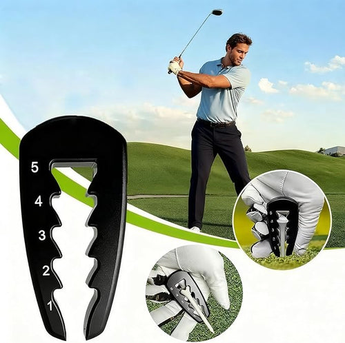 2 Pcs Adjustable Golf Tee Height Setter Tool with 5 Level Indicator, Precision Training Aid for Consistent and Shots, Golf Practice Accessories for Driving Range & Outdoor Use