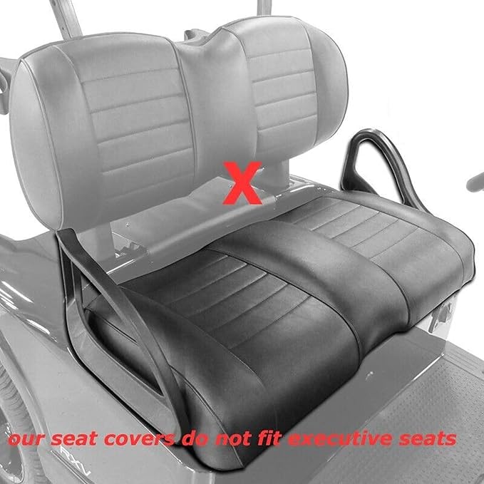 Huskey Parts Company 2PCS Brown Golf Cart Seat Cover Diamond Stitching Compatible with Yamaha Drive G29 2007-2016, Drive 2 2017+, Marine Grade Vinyl, Custom Fit, Staple On…