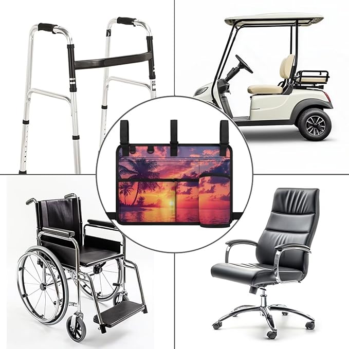 Fashion Golf Cart Rear Seat Organizer Lightweight Storage Bag Accessories for Club Car, Wheelchair and Walker
