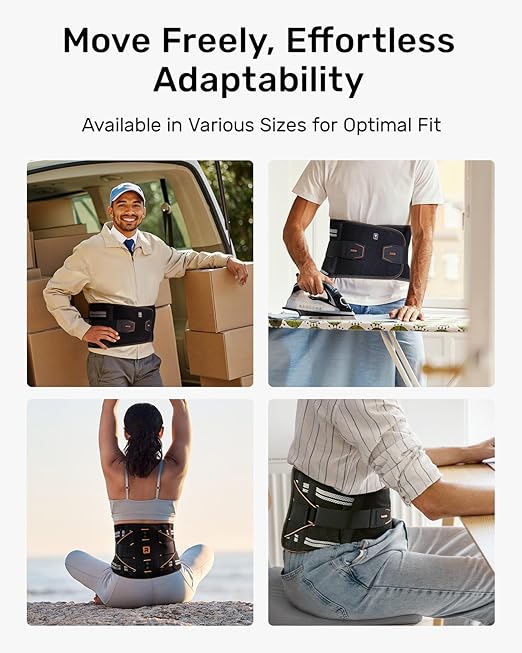 Lower Back Brace for Women, Back Belt Support for Men with 8 Stays, Soft Lumbar Support with Full Protection, Orange Size L
